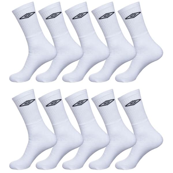 Höga multisportstrumpor för män - UMBRO - Paket med 10 - Comfort Sport - Vit