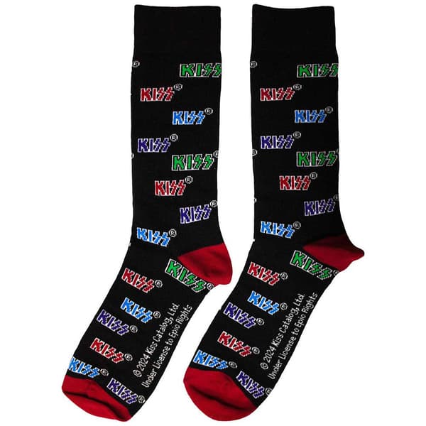 KISS Coloured Logos Pattern Ankle Socks UK Size 7-11