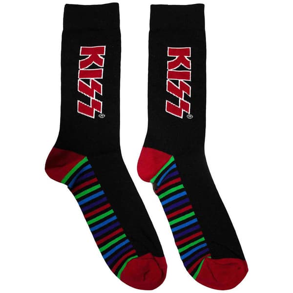 KISS Red Logo And Stripes Ankle Socks UK Size 6-11