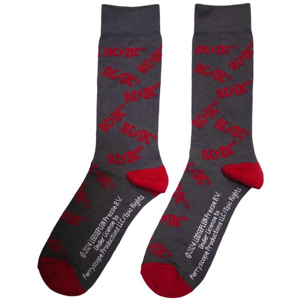 AC/DC Logo Pattern Band Ankle Socks UK Size 6-11