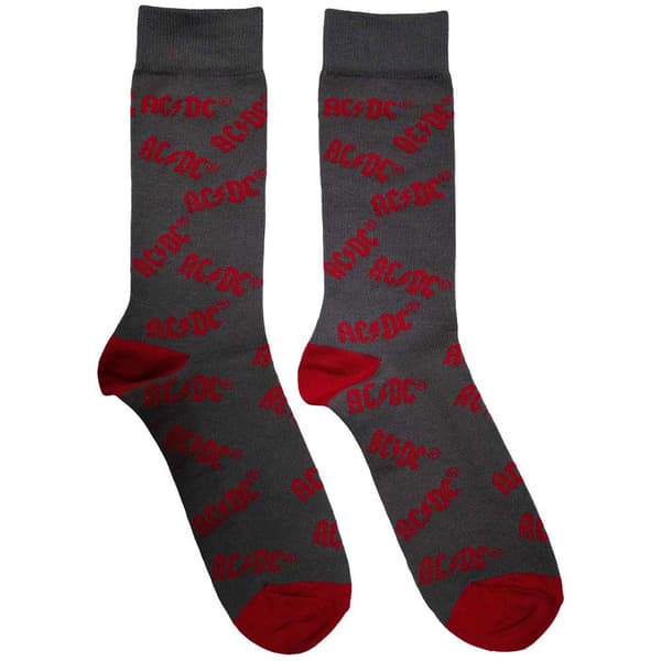 AC/DC Logo Pattern Band Ankle Socks UK Size 6-11