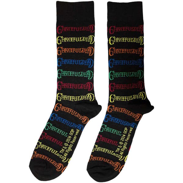 Grateful Dead Coloured Logos Pattern Ankle Socks UK Size 6-11