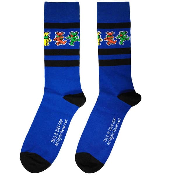 Grateful Dead Dancing Bears Stripe Ankle Socks UK Size 6-11