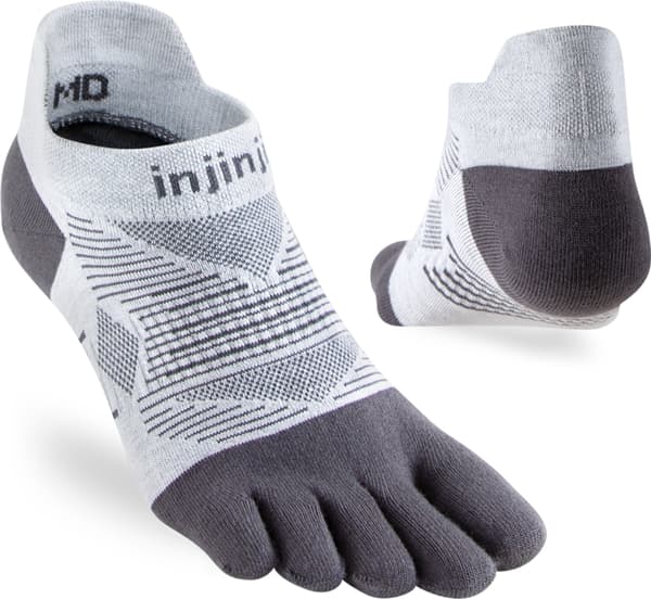 INJINJI RUN LIGHTWEIGHT NO-SHOW Grey, Small (36-40.5) tåstrumpor löpning