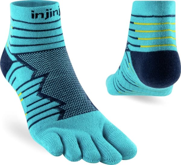 INJINJI ULTRA RUN MINI-CREW Pacific Blue Large (44.5-47), tåstrumpor löpning