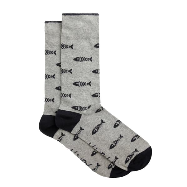 Weird Fish Mens Ronan Bone Socks (Pack of 3)