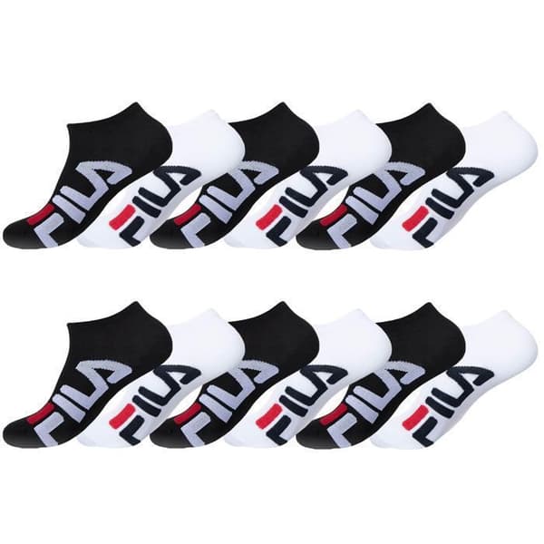 FILA låga strumpor för män - Paket med 12 - Svart, Vit - Comfort, Sport