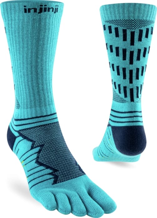 INJINJI ULTRA CREW Pacific Blue, tåstrumpor höga löpning
