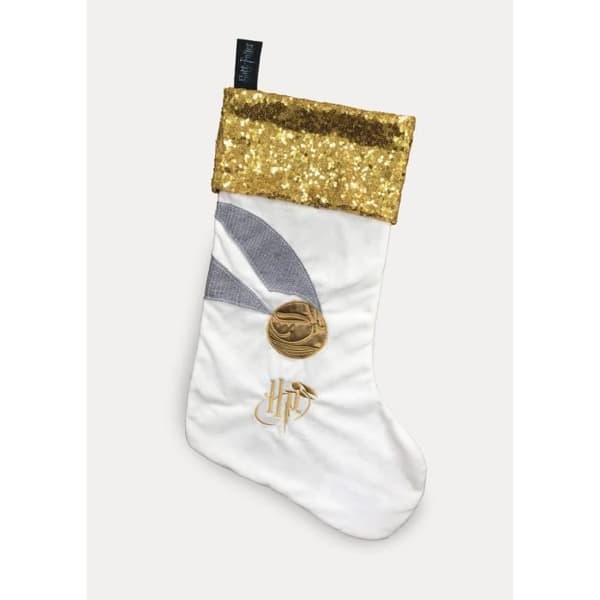 Harry Potter Glitter Golden Snitch Julstrumpa Vit