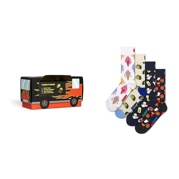 Happy Socks Food And Truck Gift Half Långa Strumpor 4 Par Flerfärgad EU 41-46 Man