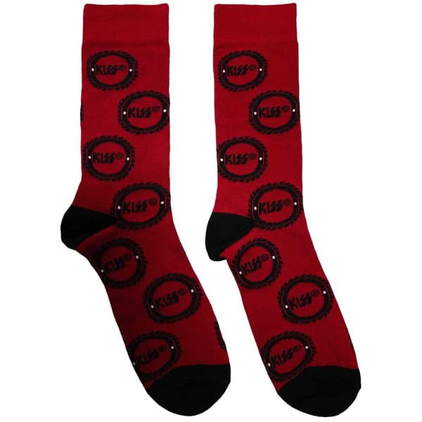 Kiss Strumpor med Buzzsaw-logga för vuxna, unisex Red 6 UK-11 UK