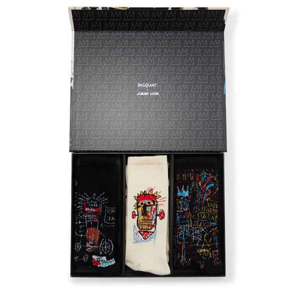 Jimmy Lion Athletic Basquiat Ii Crew-strumpor 3 Par Vit,Svart EU 36-40 Man