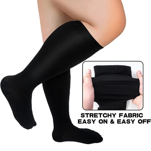 INF Plus Size Kompressionsstrumpor - Svart