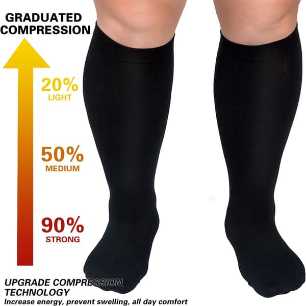 INF Plus Size Kompressionsstrumpor - Svart