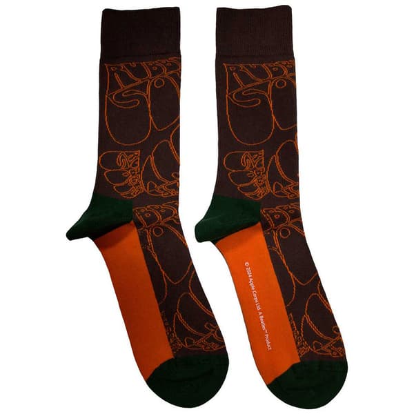 The Beatles Rubber Soul Text Outline Repeat Ankle Socks One Size