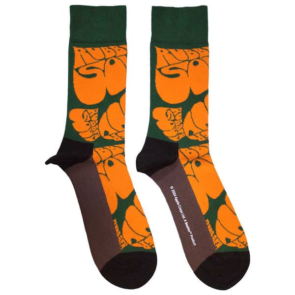 The Beatles Rubber Soul Text Repeat Ankle Socks One Size