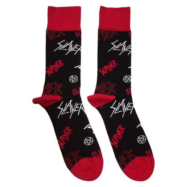 Slayer Band Logo Pattern Ankle Socks UK Size 7-11