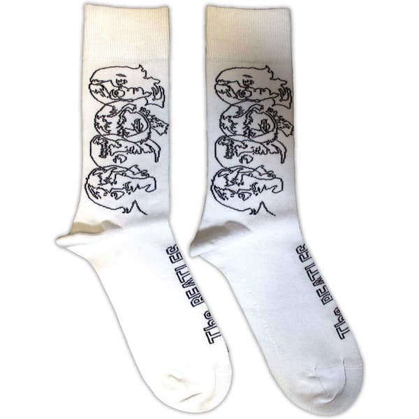 The Beatles White Album Faces Outlines Ankle Socks One Size