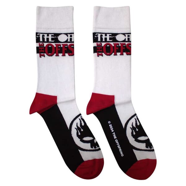 The Offspring Flaming Skull Logo Ankle Socks UK Size 7-11