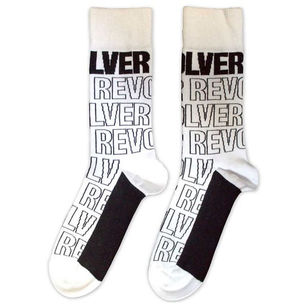 The Beatles Revolver Text Outline Repeat Ankle Socks One Size
