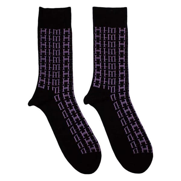 HIM Band Logo Repeat Ankle Socks UK Size 7-11