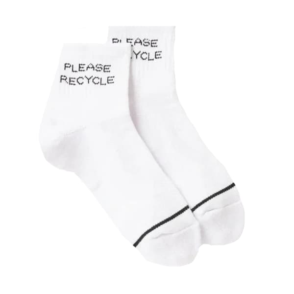 Girlfriend Collective Please Recycle ankelstrumpor för dam/dam White One Size