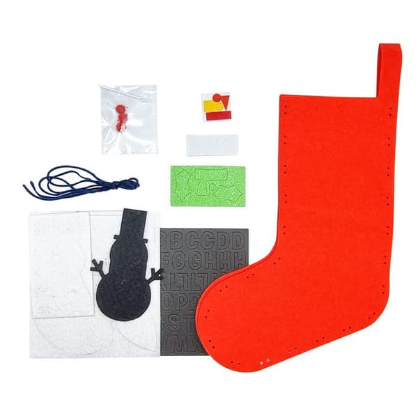 Julsocka - MegaCrea DIY - Filttyg - 20 x 14 cm - Kreativ aktivitet för barn - Festlig dekoration