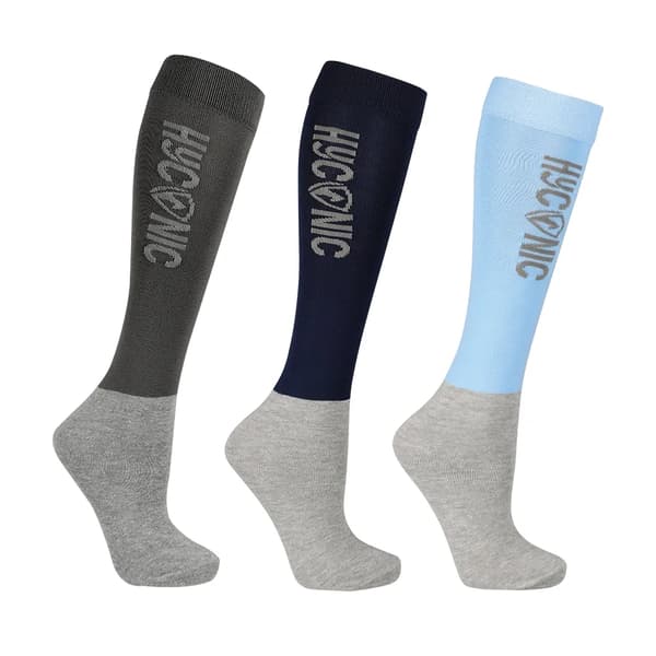 HYCONIC Childrens/Kids Logo Socks (Pack of 3) Blue 12 UK Child-4 UK