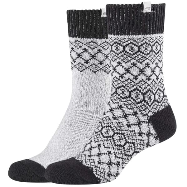 Skechers Casual Cozy Jacquard 2PPK Socks SK41047-9202, Kvinna, Strumpor, Grå Grey 39-42