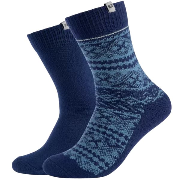 Skechers 2PPK Men Casual Fashion Jacquard Socks SK41049-5501, Man, Strumpor, Marinblå Navy 43-46