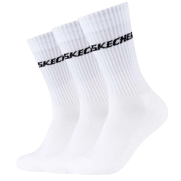 Skechers 3pk Tennis Cushioned Long Socks SK41109-1000, Unisex, Strumpor, Vit White 43-46