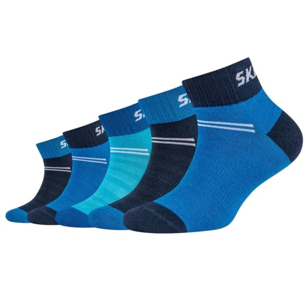 Skechers Mesh Ventilation Quarter Boys and Grils 5PPK Socks SK42055-5801, för Pojke, Strumpor, Blå Blue 31-34