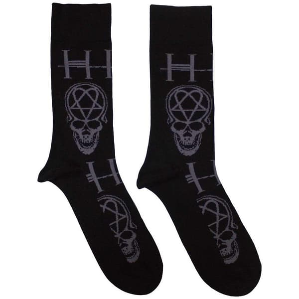 Him Unisex Adult Heartagram Skull Ankle Socks Black 7 UK-11 UK