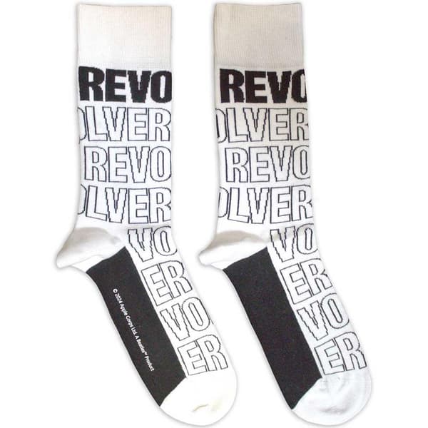 The Beatles Unisex Adult Revolver Text Outlines Repeat Socks White 7 UK-11 UK