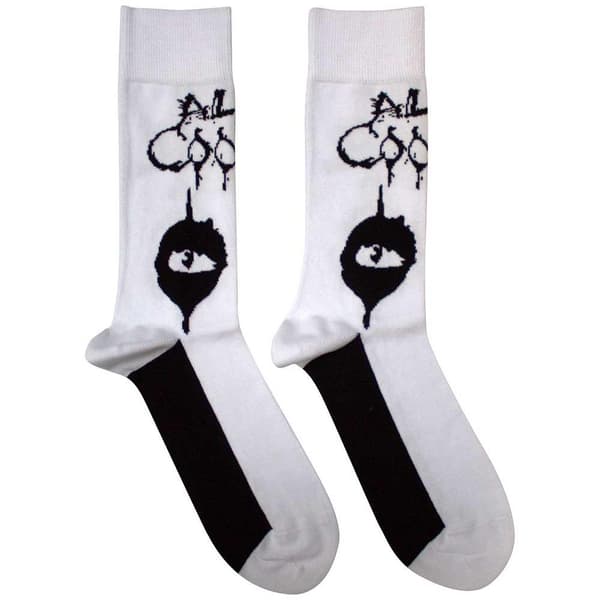 Alice Cooper Unisex Adult Eyes Socks White/Black 7 UK-11 UK