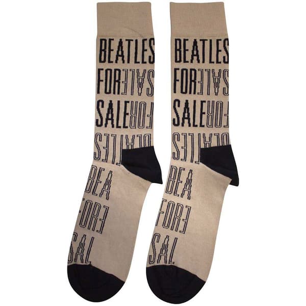 The Beatles For Sale Text Outlines Repeat Ankle Socks One Size