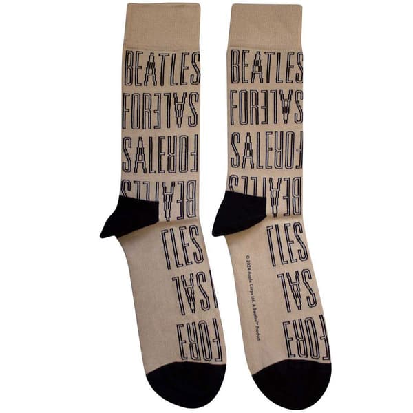 The Beatles For Sale Text Outlines Repeat Ankle Socks One Size