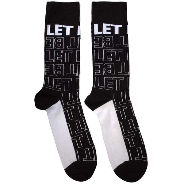 The Beatles Let It Be Text Outlines Repeat Ankle Socks One Size