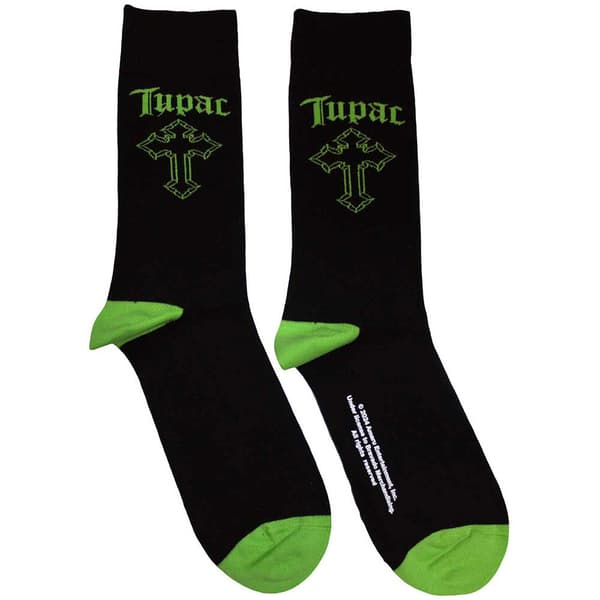 Tupac Green Cross Ankle Socks One Size