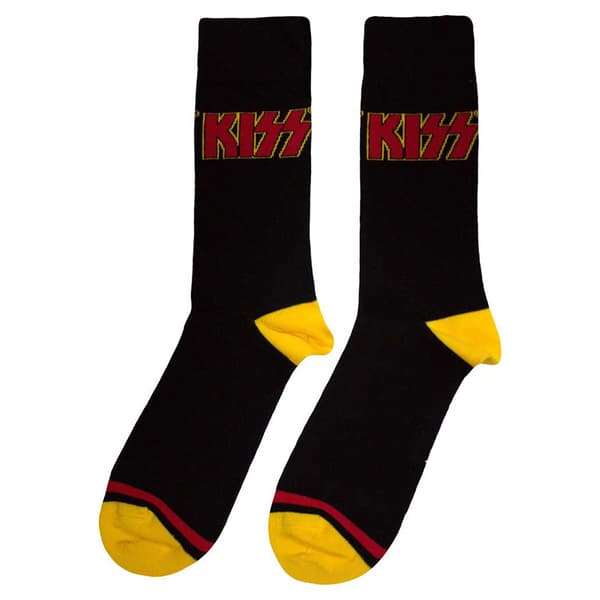 KISS Red Band Logo Single Stripe Ankle Socks One Size
