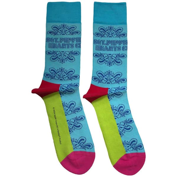 The Beatles Sgt Pepper Text Outlines Ankle Socks One Size
