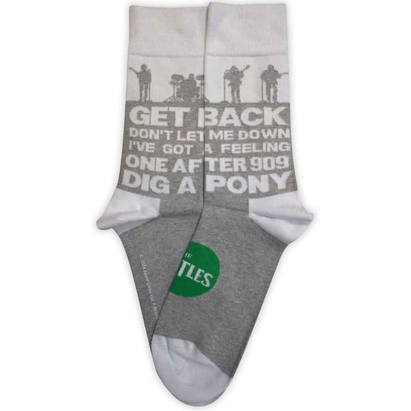 The Beatles Rooftop Silhouettes And Apple Ankle Socks One Size