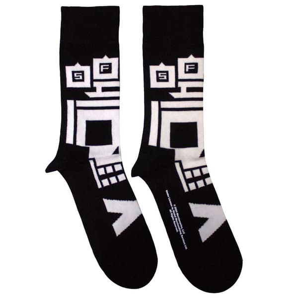 Five Finger Death Punch Pixeled Skull Ankle Socks One Size