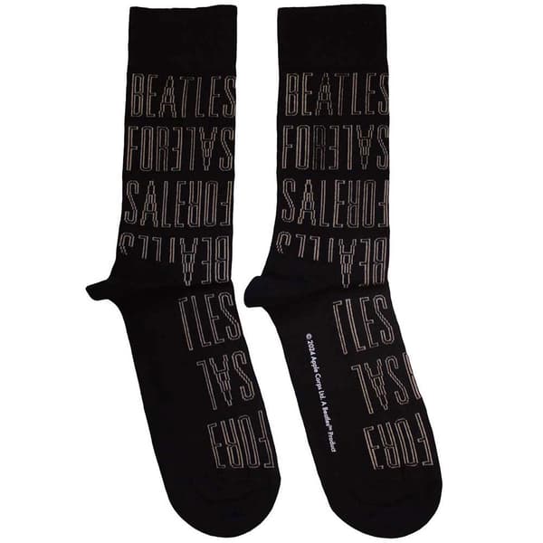 The Beatles For Sale Text Outlines Repeat Ankle Socks One Size