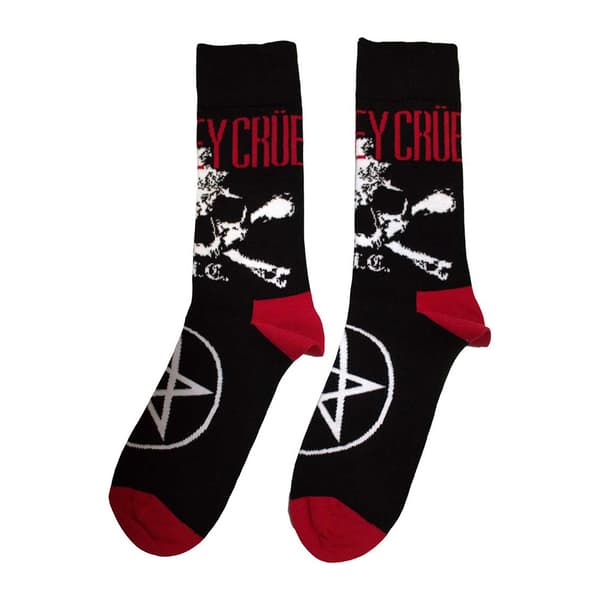Motley Crue Unisex Adult Skull And Crossbones Socks