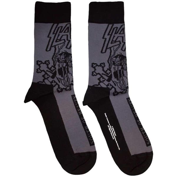 Slayer Unisex Adult South Of Heaven Mono Socks Charcoal Grey 7 UK-11 UK