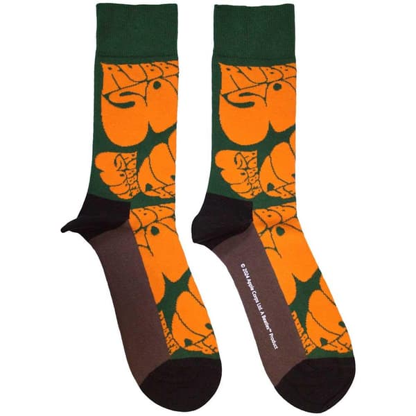 The Beatles Unisex Adult Rubber Soul Text Repeat Socks Green 7 UK-11 UK