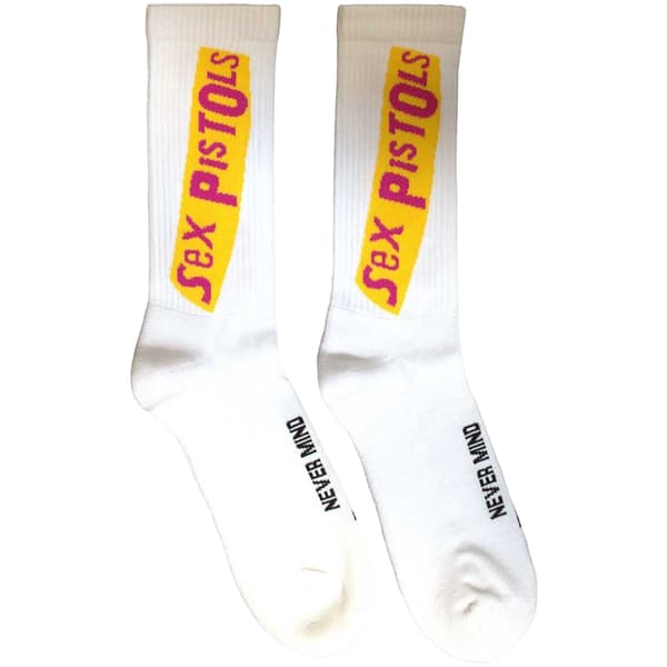 Sex Pistols Unisex Adult Never Mind The Bollocks Terrycloth Socks White 7 UK-11 UK