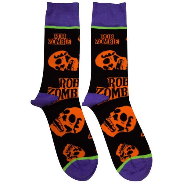 Rob Zombie Unisex Adult Skulls Socks Black 7 UK-11 UK