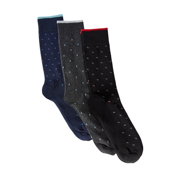 Burton Mens Smart Geometric Socks (Pack of 3) Navy One Size